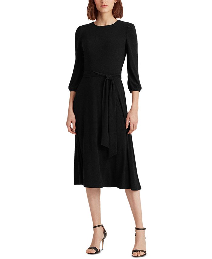 Lauren Ralph Lauren Belted Jersey Dress & Reviews - Dresses - Women ...