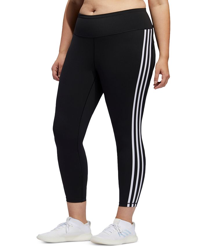 erfaring zebra Ikke nok adidas Plus Size Believe This 3-Stripe High-Rise Leggings - Macy's