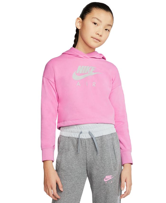 Nike Big Girls Cropped Fleece Hoodie - Macy's