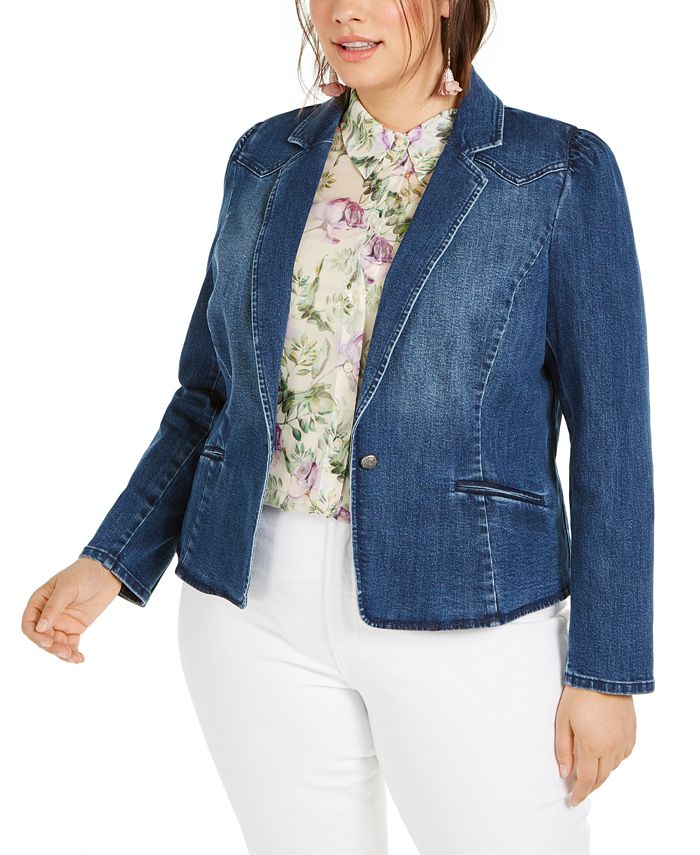 I.N.C. Concepts INC Concepts Plus Size Puff-Sleeve Blazer, Created for Macy's -