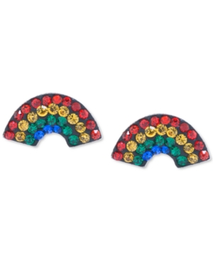image of Crystal Rainbow Stud Earrings in Sterling Silver