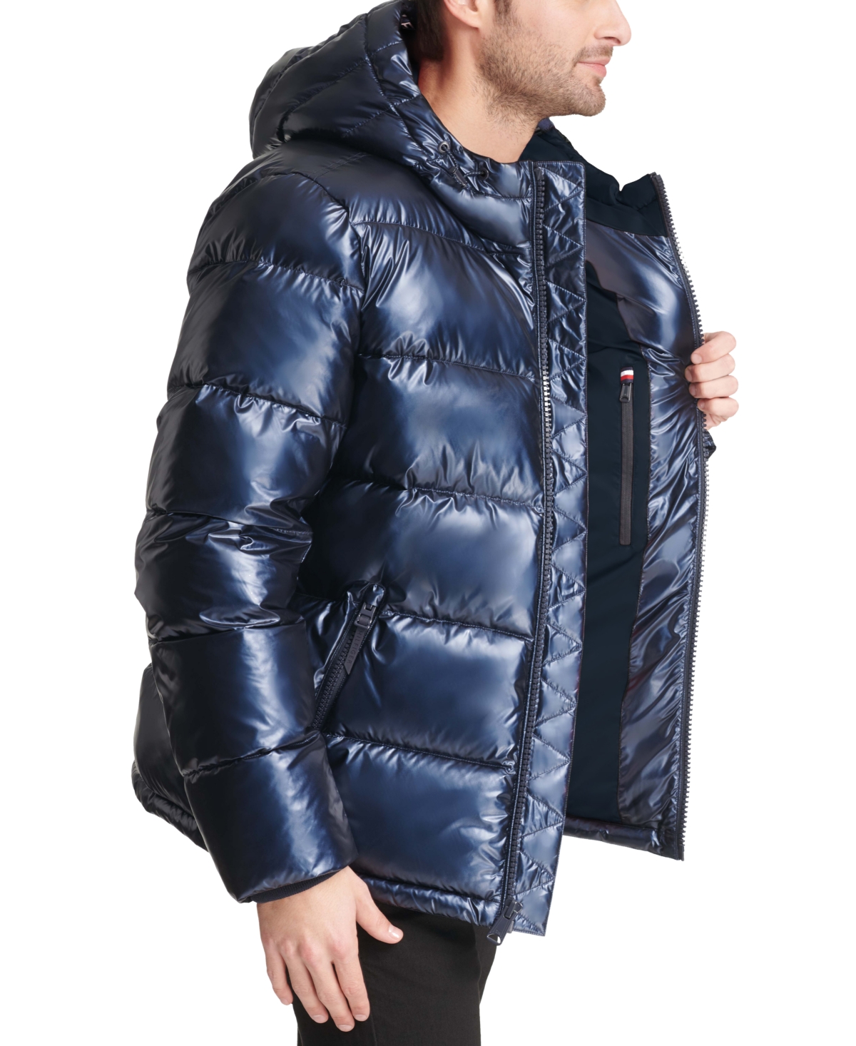 Tommy Hilfiger Men's Pearlized Performance Hooded Puffer Coat