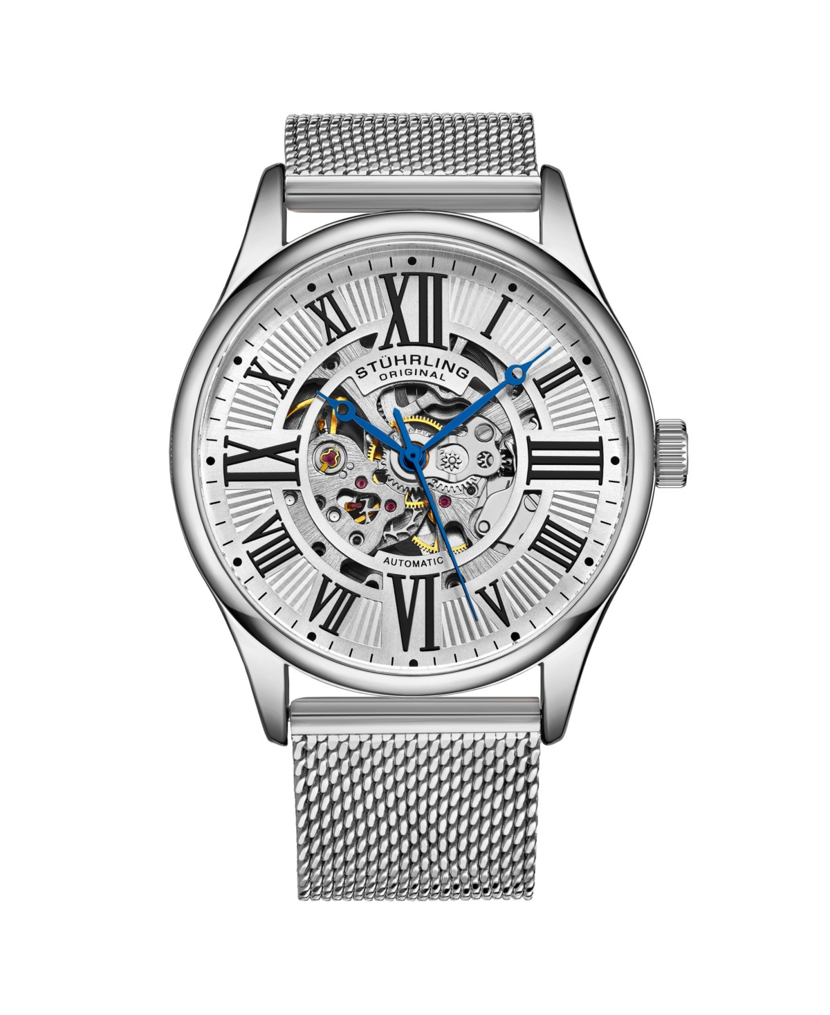 Men's Silver Tone Stainless Steel Bracelet Watch 42mm - Silver