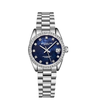 image of Stuhrling Women-s Silver Tone Stainless Steel Bracelet Watch 31mm