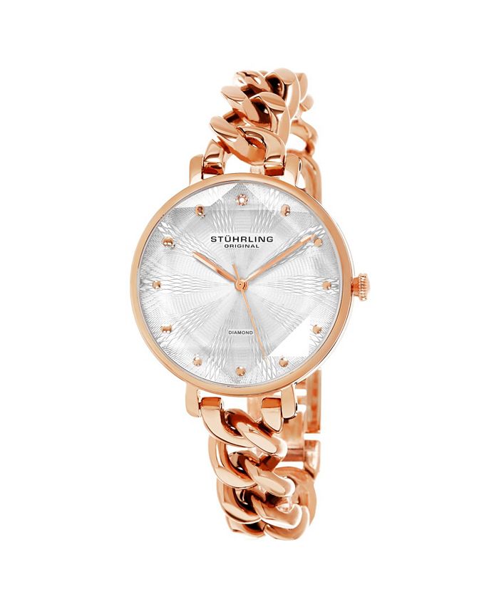 Stuhrling rose shop gold watch