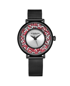 image of Stuhrling Women-s Black Stainless Steel Bracelet Watch 38mm