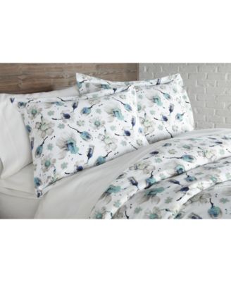 Watercolor Symphony Luxury Cotton Sateen Duvet Cover and Sham Set, Twin