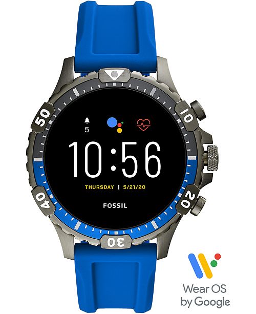 fossil watch men's blue strap