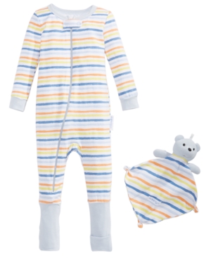Max & Olivia Baby Boys 2-Pc Printed Pajama & Blankie Baby Set