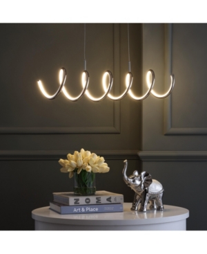 Jonathan Y Ali 31" Dimmable Adjustable Integrated Led Linear Pendant In Chrome