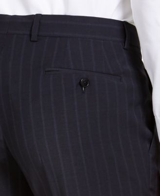A|X Armani Exchange Armani Exchange Men's slim-Fit Navy Blue Pinstripe Wool Suit Pants, Created for Macy's