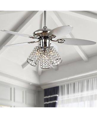 Kris 42" 3-Light Crystal Led Ceiling Fan with Remote