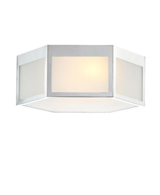 Moderno 15.75" Hexagon, Frosted Glass Led Flush Mount