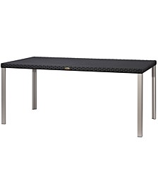Oslo Family Rattan Dining Table with Aluminum Legs