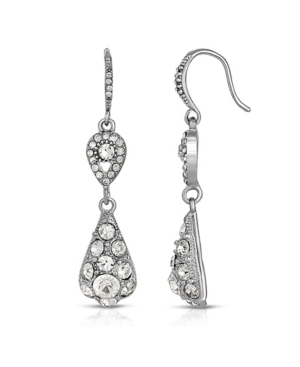image of 2028 Silver-Tone Crystal Drop Earrings