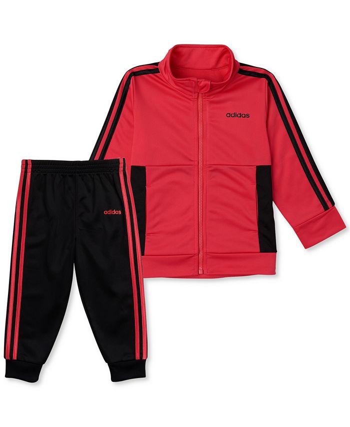 Adidas Girls Tricot Jogger Pants -COLOR: Black/Hot Pink Size: 2T