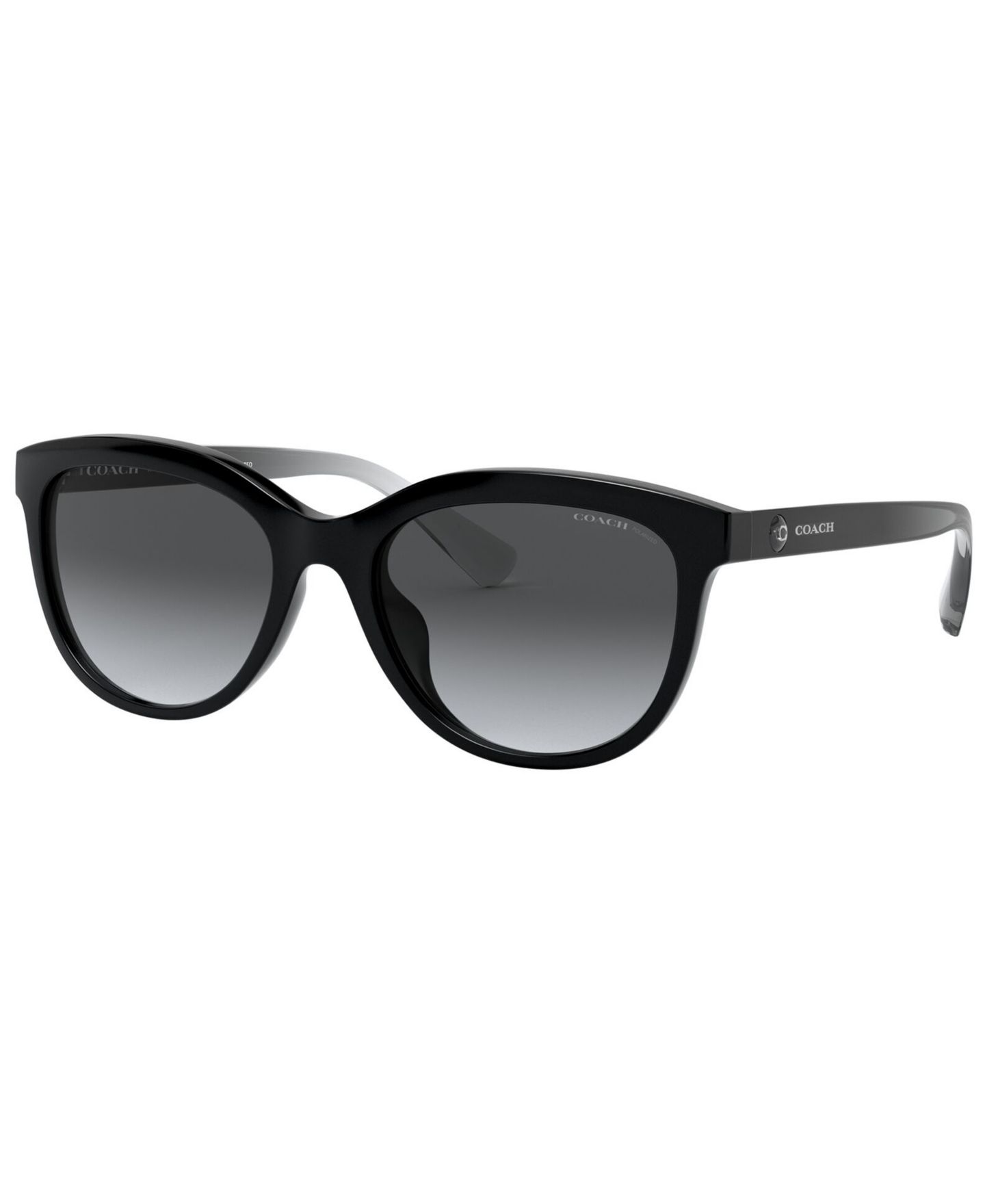 Женские солнцезащитные очки COACH Polarized Sunglasses, HC8285U, цвет: Чёрный / Серый градиентный — фото 1
