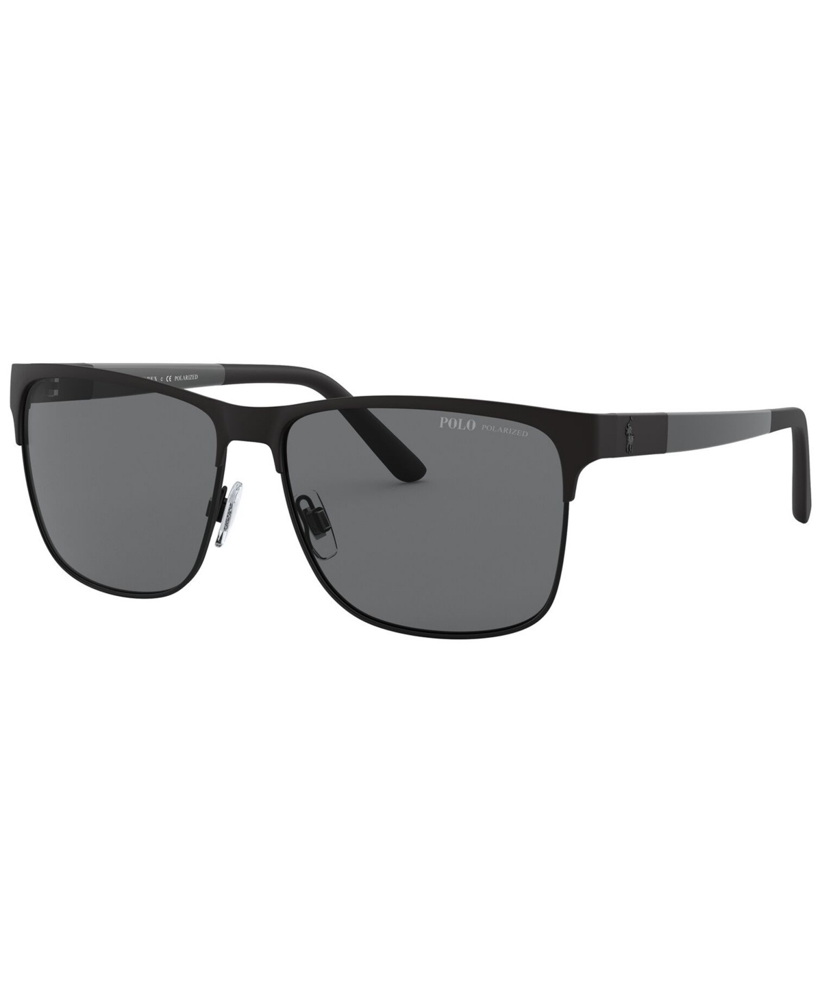 Polo Ralph Lauren Polarized Sunglasses, Ph3128 57 In Matte Black,black,dark Polar Grey