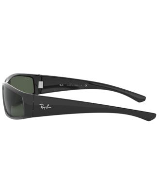 Ray-Ban RB4335 サイズ58 Ray-Ban RB4335 S (58 - 17) with Green lenses and Black frame