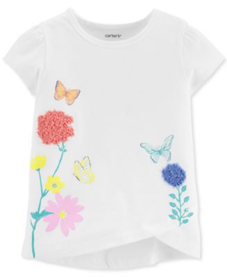 Carter's Toddler Girls White Floral Butterfly Tulip T-Shirt - Macy's