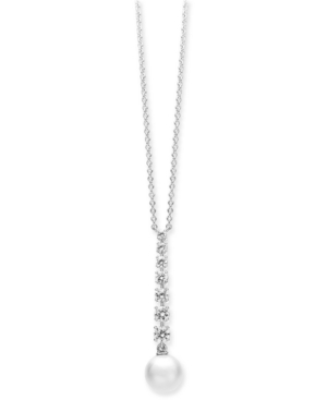image of Eliot Danori Crystal & Imitation Pearl Lariat Necklace, 16