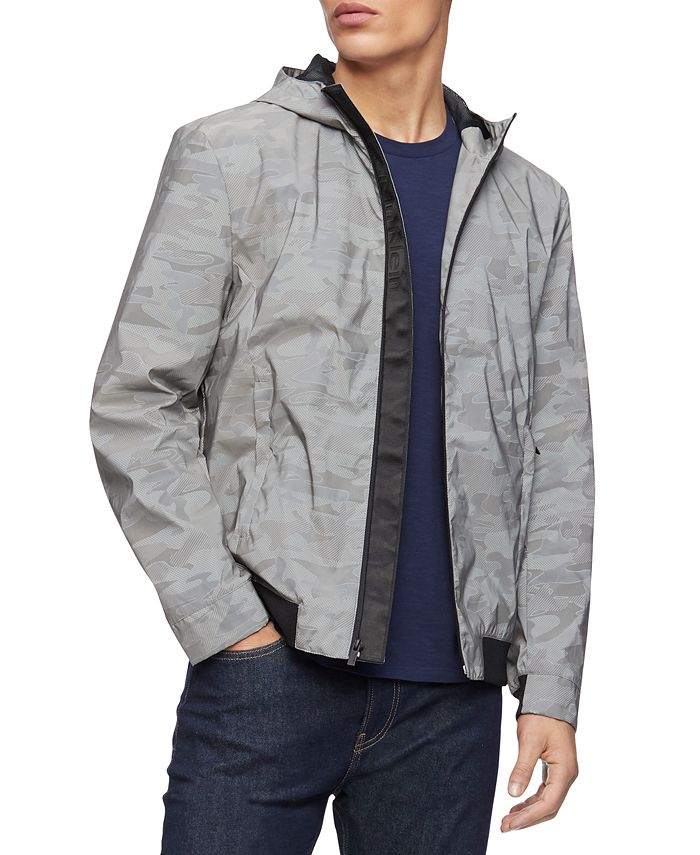 Calvin Klein Men's Reflective Camouflage Hooded Jacket - Macy's