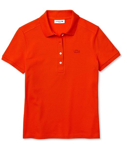 Lacoste LACOSTE SLIM FIT short sleeve polo shirt, women's size S cotton red type Vintage Second Hand