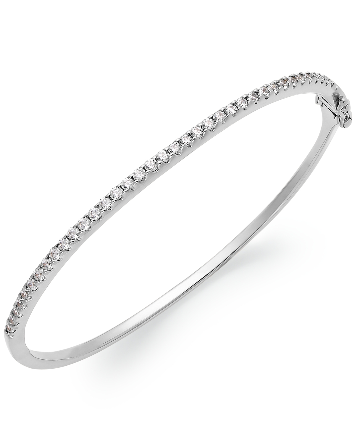 Sterling Silver Cubic Zirconia Bangle Bracelet (1-3/4 ct. t.w.) (Also available in 14k Gold over Sterling Silver) - Gold Over Silver