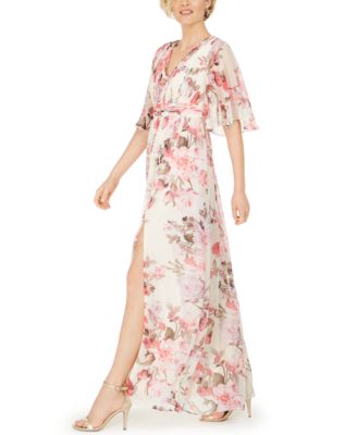 Adrianna Papell Floral-Print Chiffon Gown