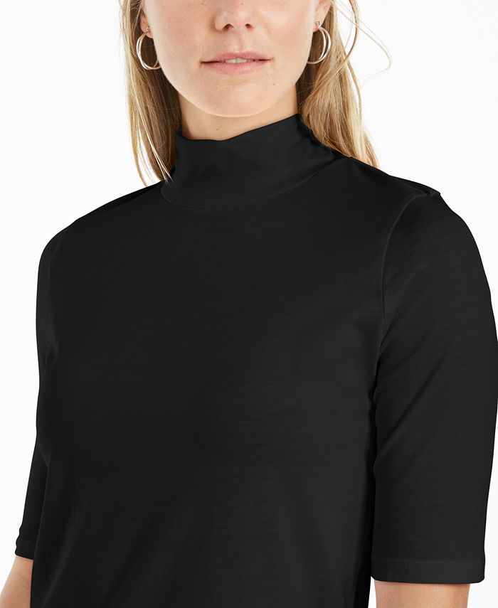 Charter Club Supima® Cotton Mock-Neck Top, Created for Macy's & Reviews ...