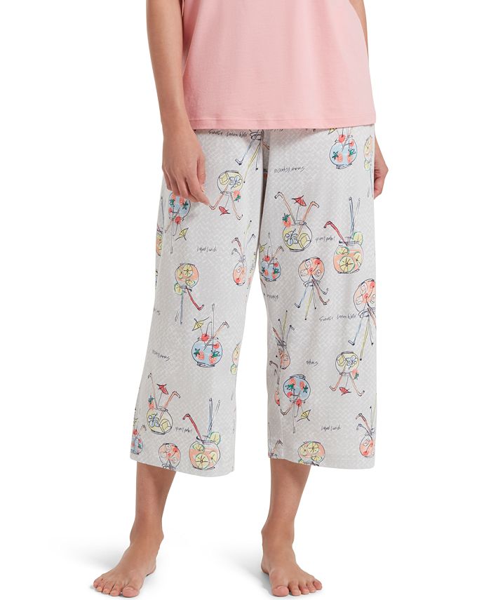 Kendall + Kylie Hue Fishbowl Cocktail Capri Women's Pajama Pant - Macy's