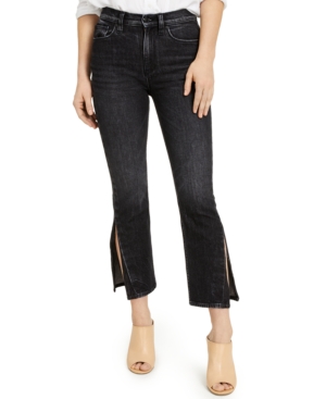 image of Hudson Jeans Holly Cropped Side-Slit Colored Jeans