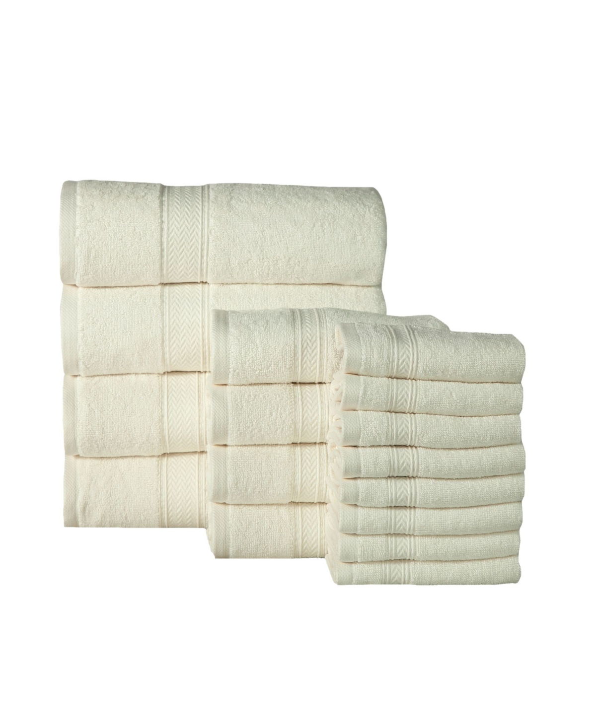Addy Home Fashions Soft And Absorbent Spa Quality Towel Set - 16 Piece Bedding In Ivory