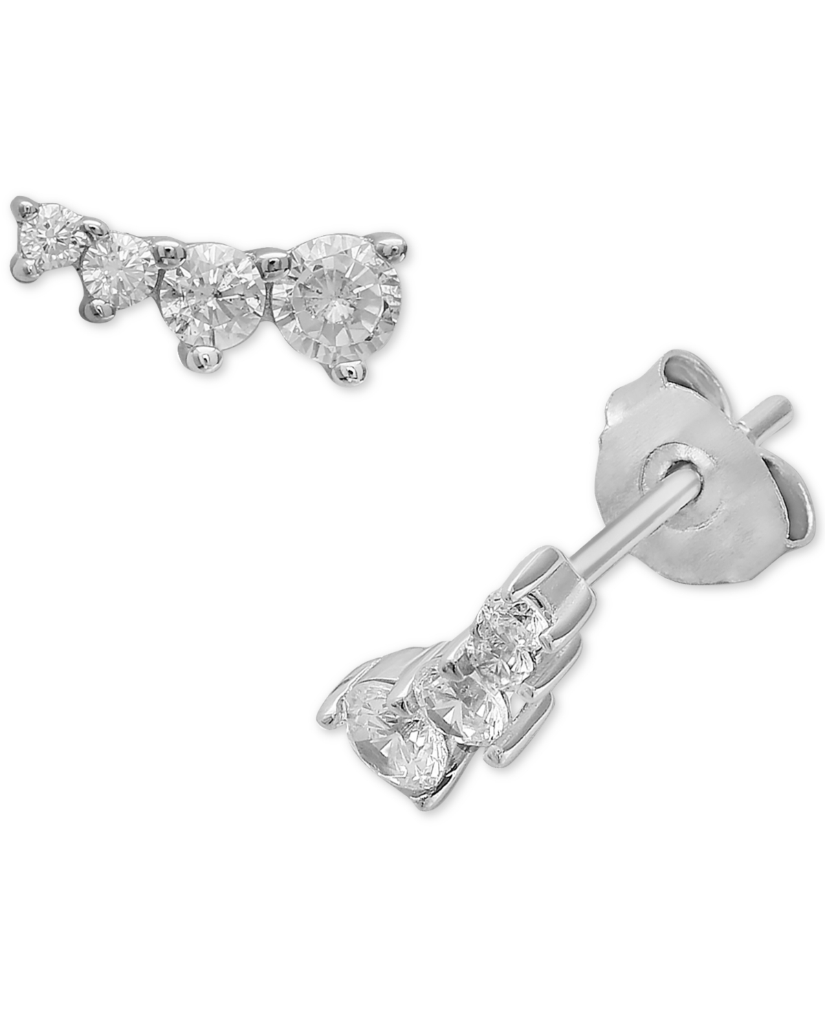 Cubic Zirconia Ear Climbers in Sterling Silver, Created for Macy's - Sterling Silver