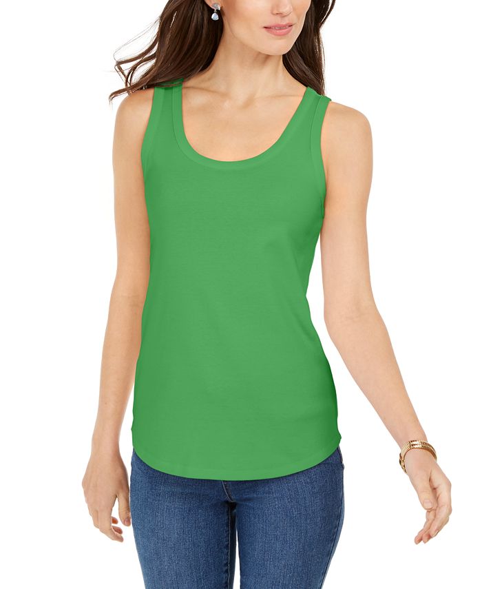 Charter Club Supima® Cotton ScoopNeck Tank Top, Created for Macy's Macy's