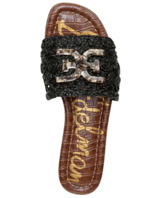 sam edelman ribbed raffia slide sandals