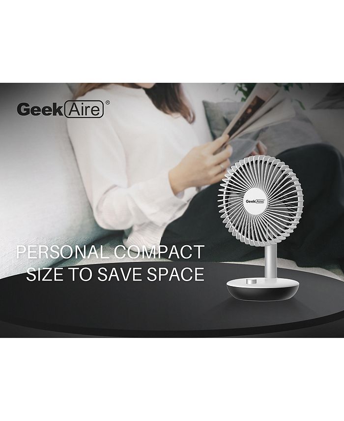 Geek Aire GF5W 6In. Rechargeable Personal Fan White Macy's