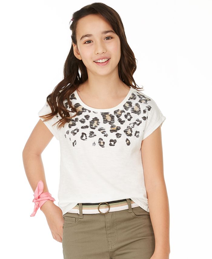 Epic Threads Big Girls Leopard-Print-Border T-Shirt, Created for Macy's ...
