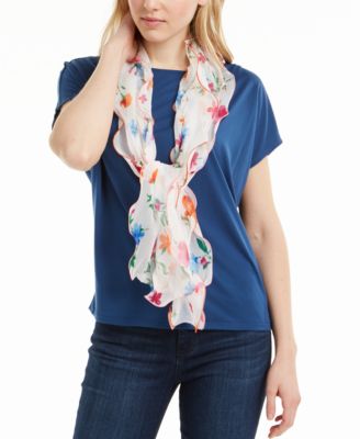 Lauren Ralph Lauren - Margot Floral Silk Ruffle Scarf