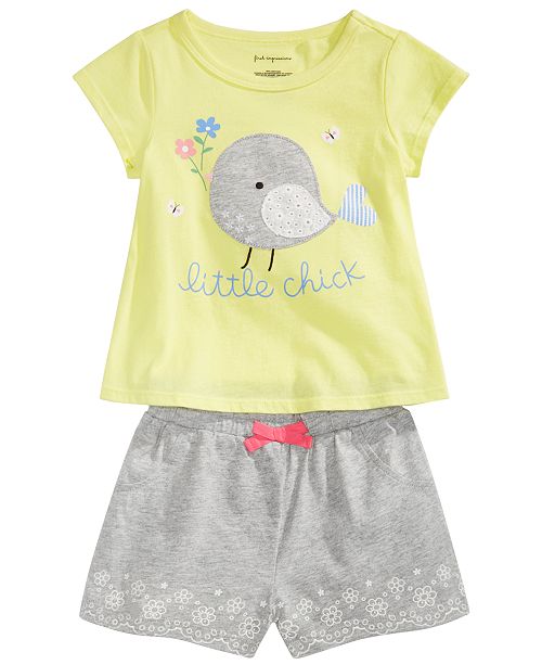 First Impressions Baby Girls Little Chick T Shirt Floral Border