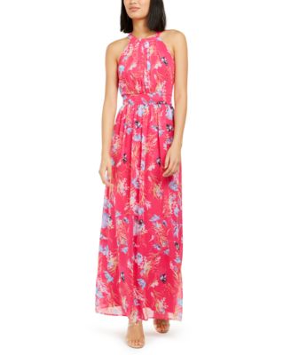 macy's red floral dress