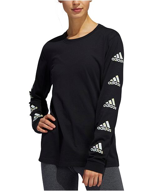 Adidas Women S Logo Long Sleeve T Shirt Reviews Macy S