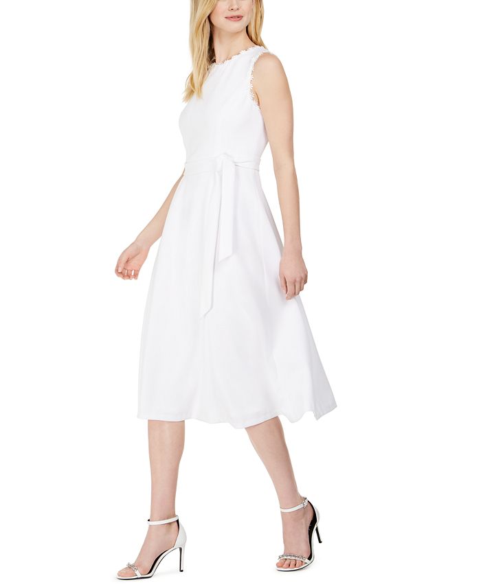 Calvin Klein Daisy-Trim A-Line Dress - Macy's