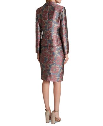 Tahari ASL Metallic Floral Skirt Suit Macy s