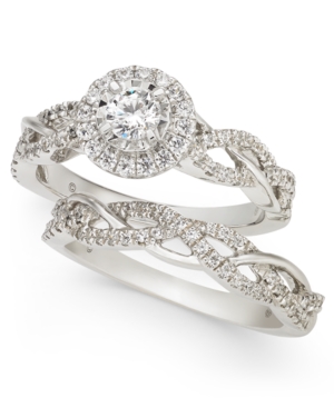 image of Diamond Braided Bridal Set (3/4 ct. t.w.) in 14k White Gold