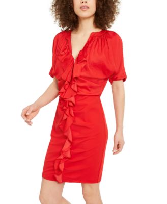 macy's red party dress