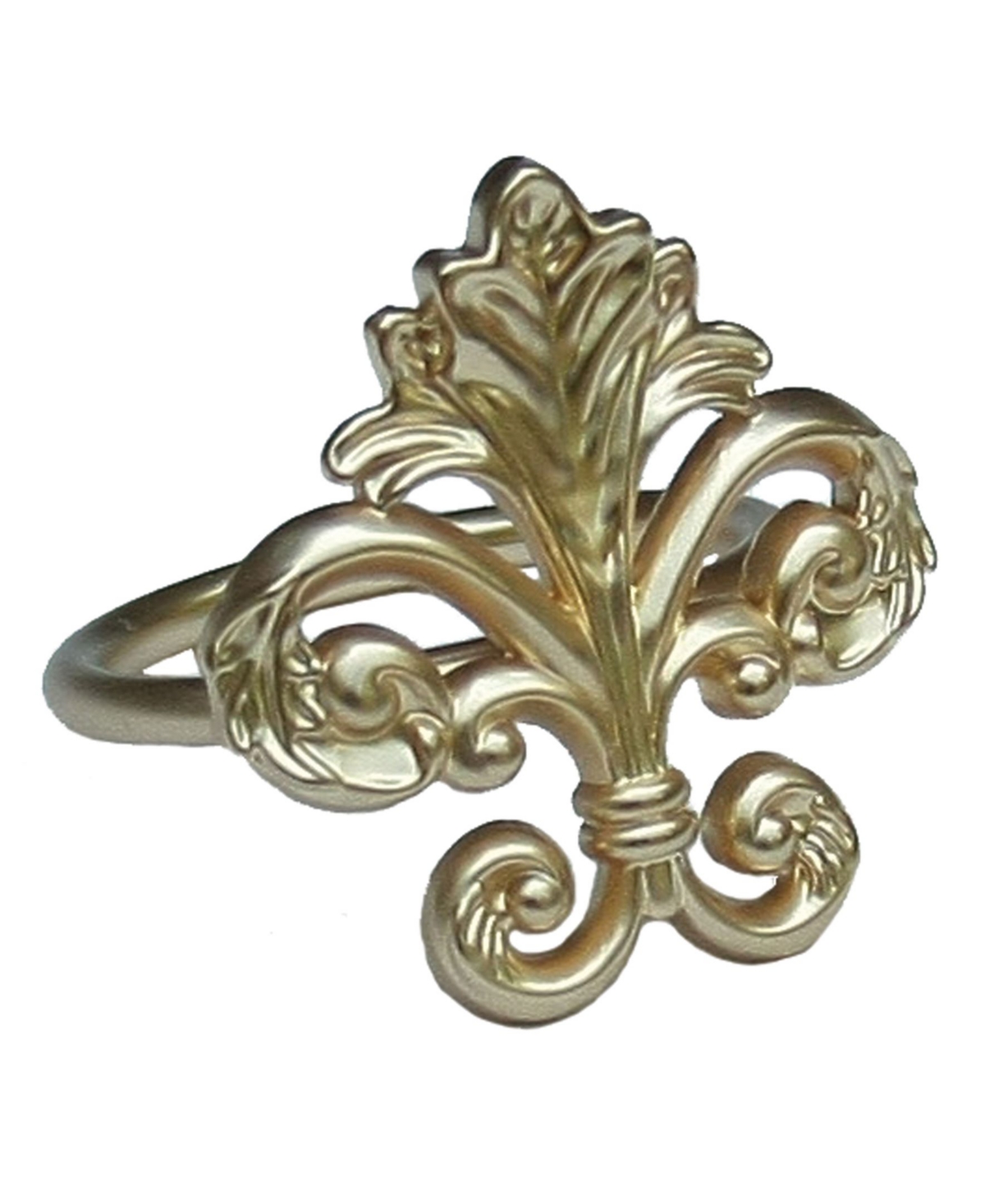Manor Luxe Fleur De Lis Elegant Metal Rings, Set of 4