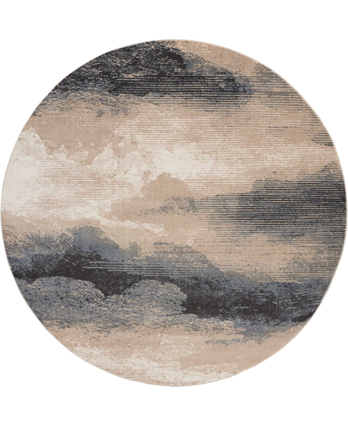 Long Street Looms Samuel SAM06 Driftwood 7'10in Round Area Rug - Flint