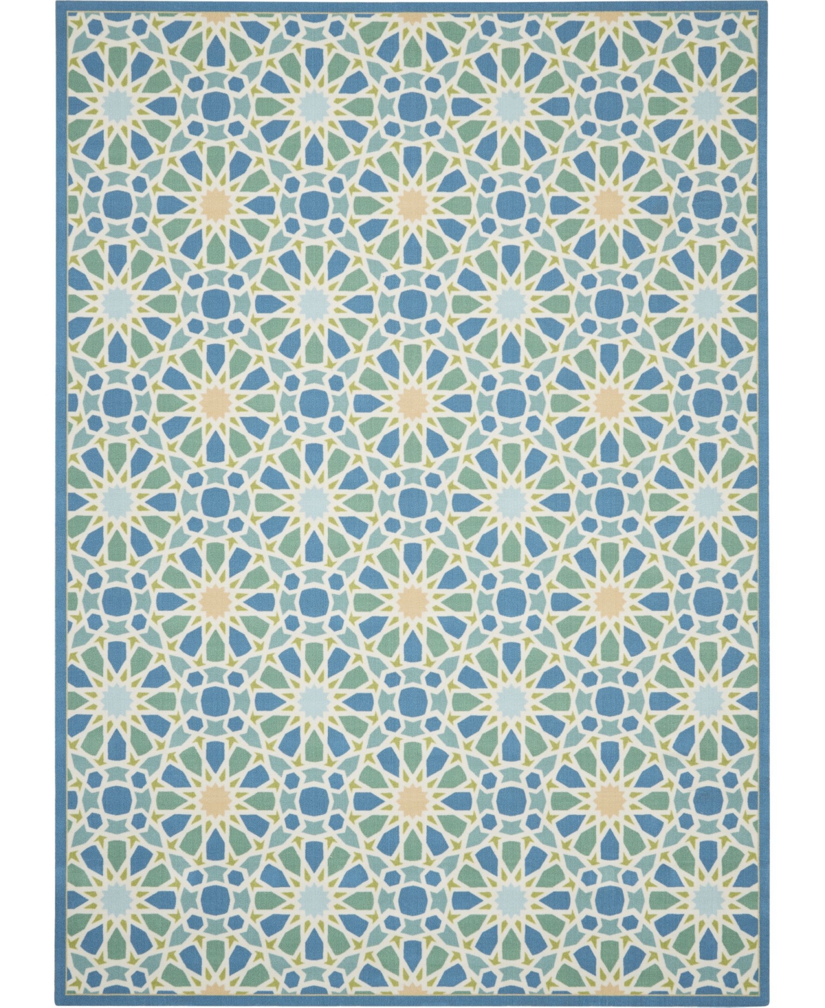 Long Street Looms Shady Brights SHA29 Ivory 7'9in x 10'10in Outdoor Area Rug - Porcelain