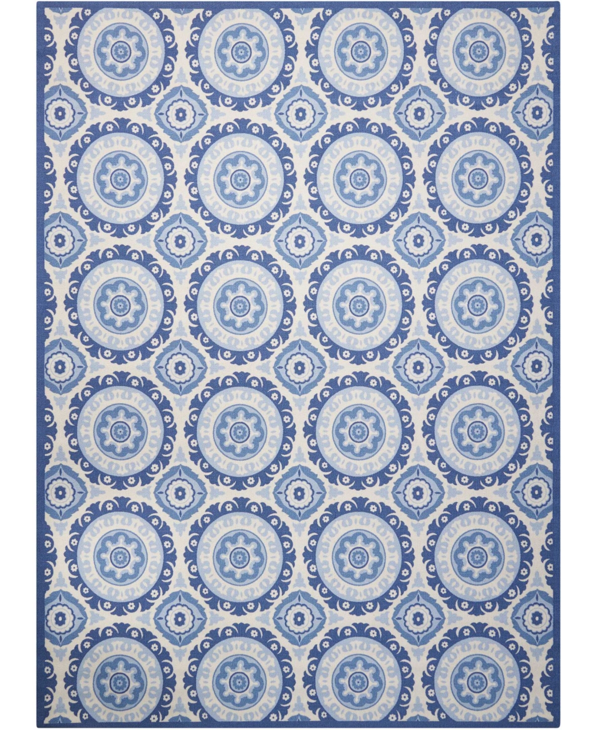 Long Street Looms Shady Brights SHA16 7'9in x 10'10in Outdoor Area Rug - Navy